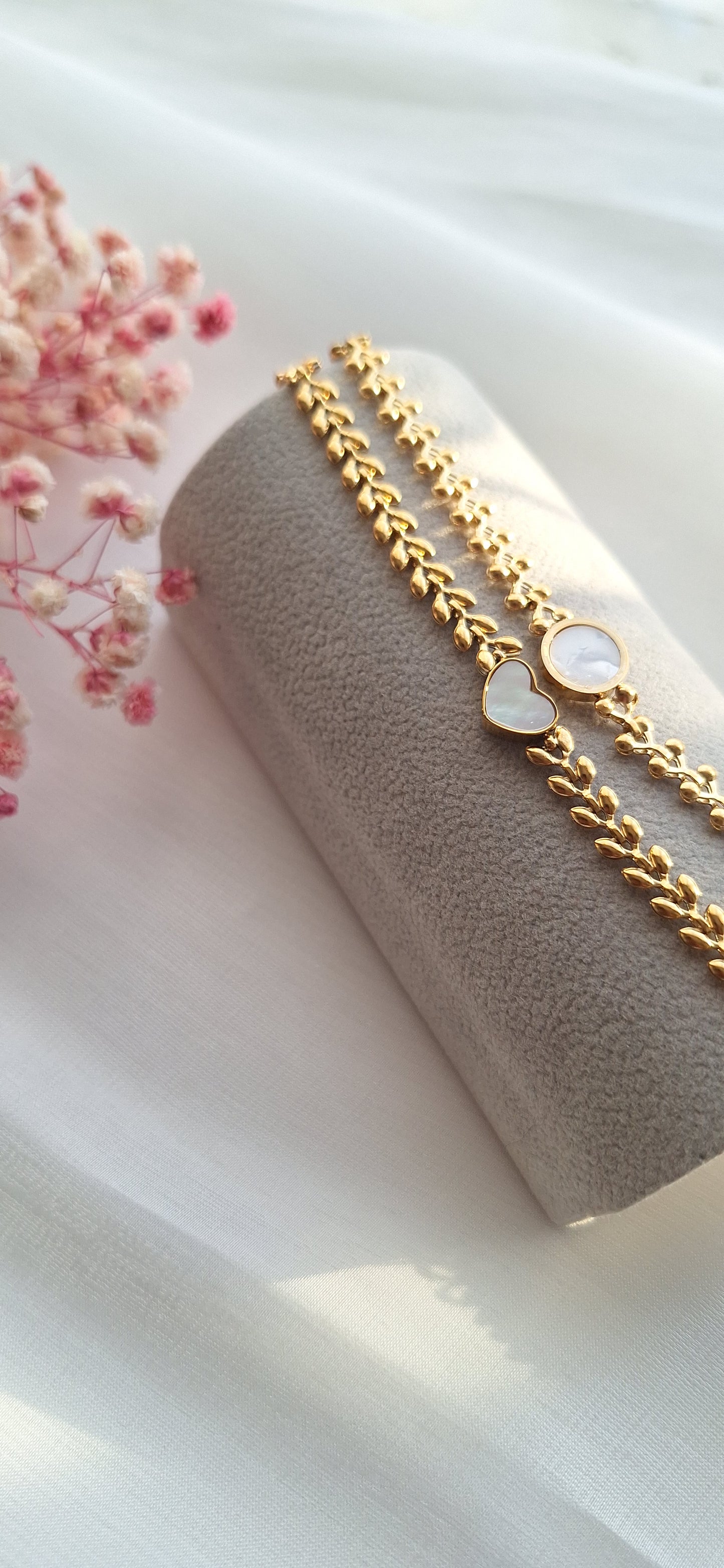 Natural Shell Cherry Chain Bracelet