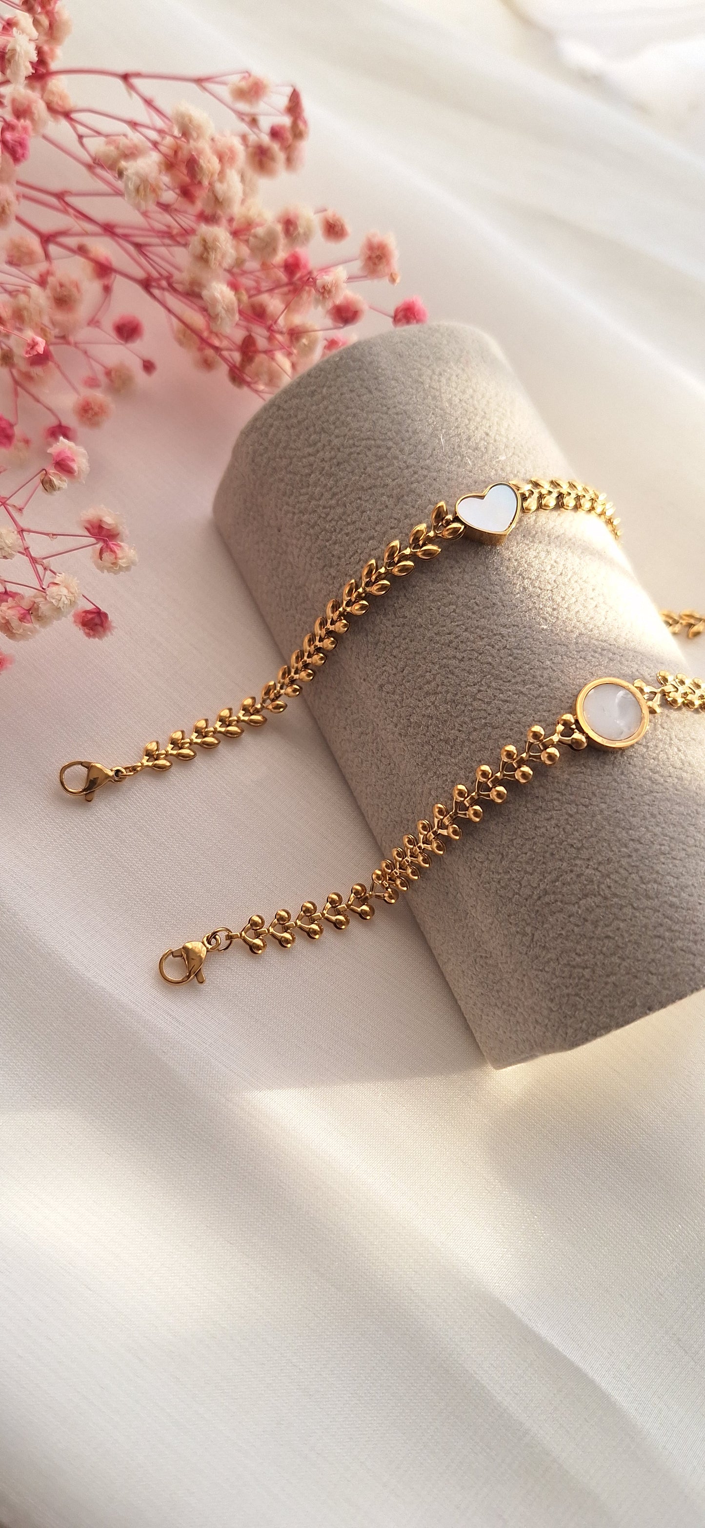 Natural Shell Cherry Chain Bracelet