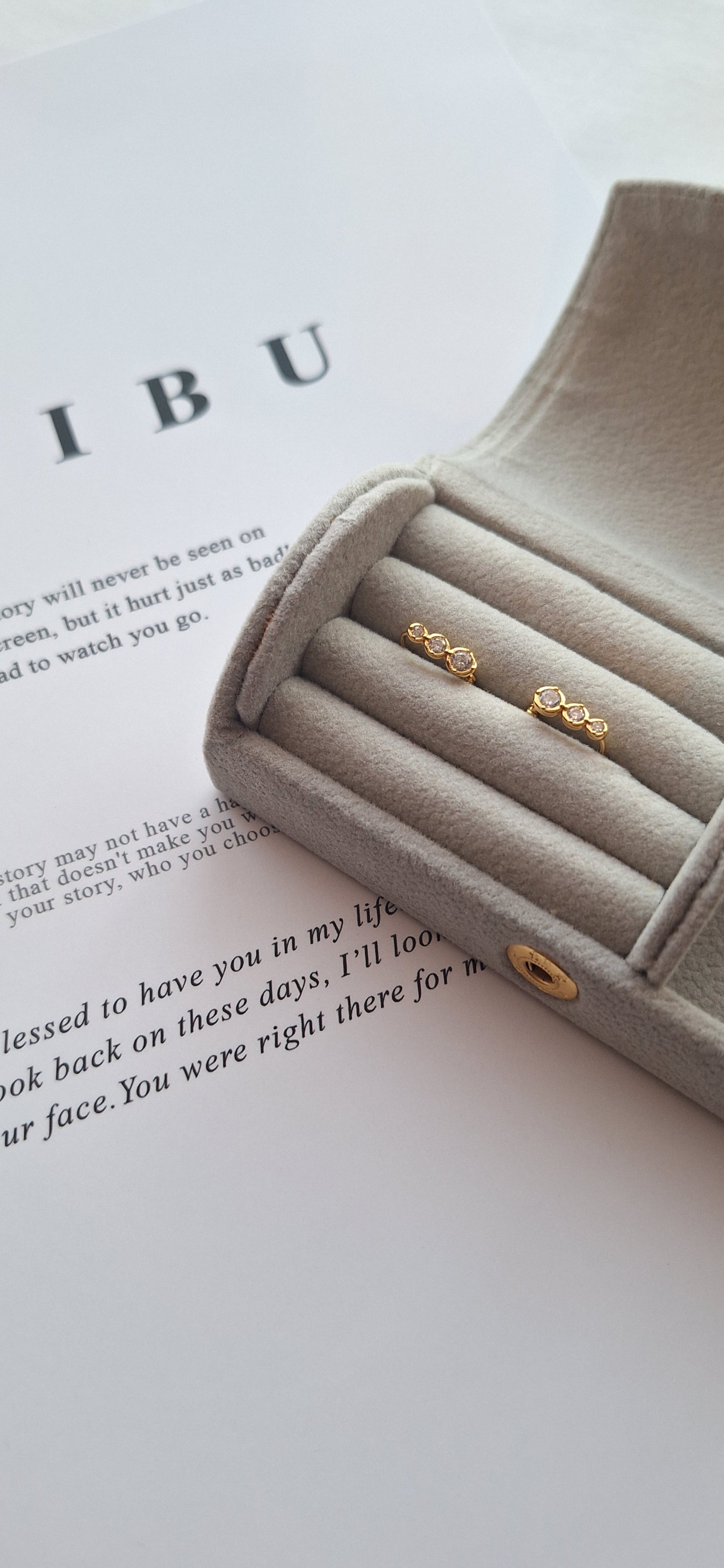 Gold Huggie 3 Crystal Earrings