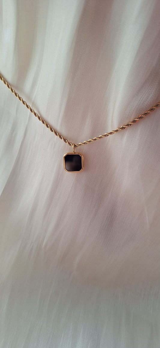 Black Square Pendant