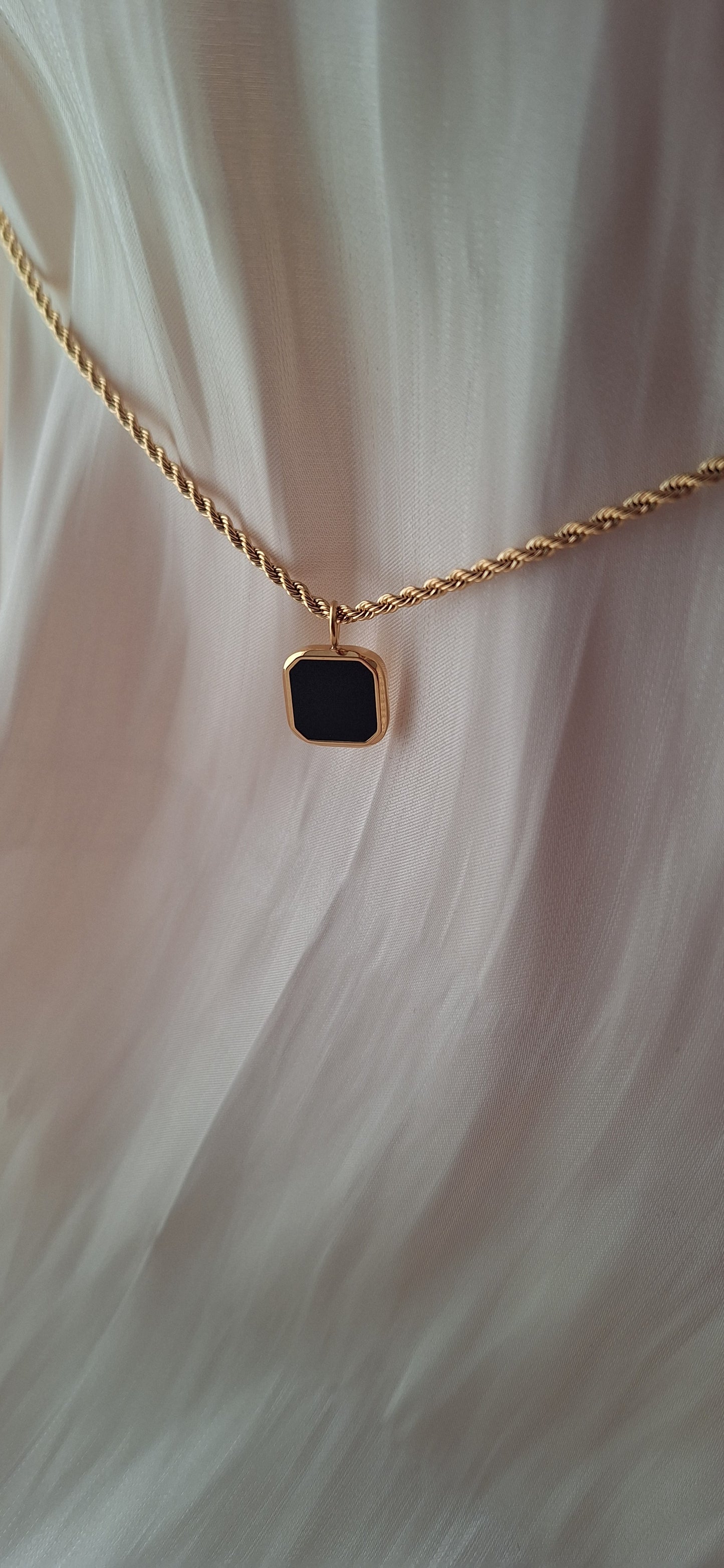 Black Square Pendant