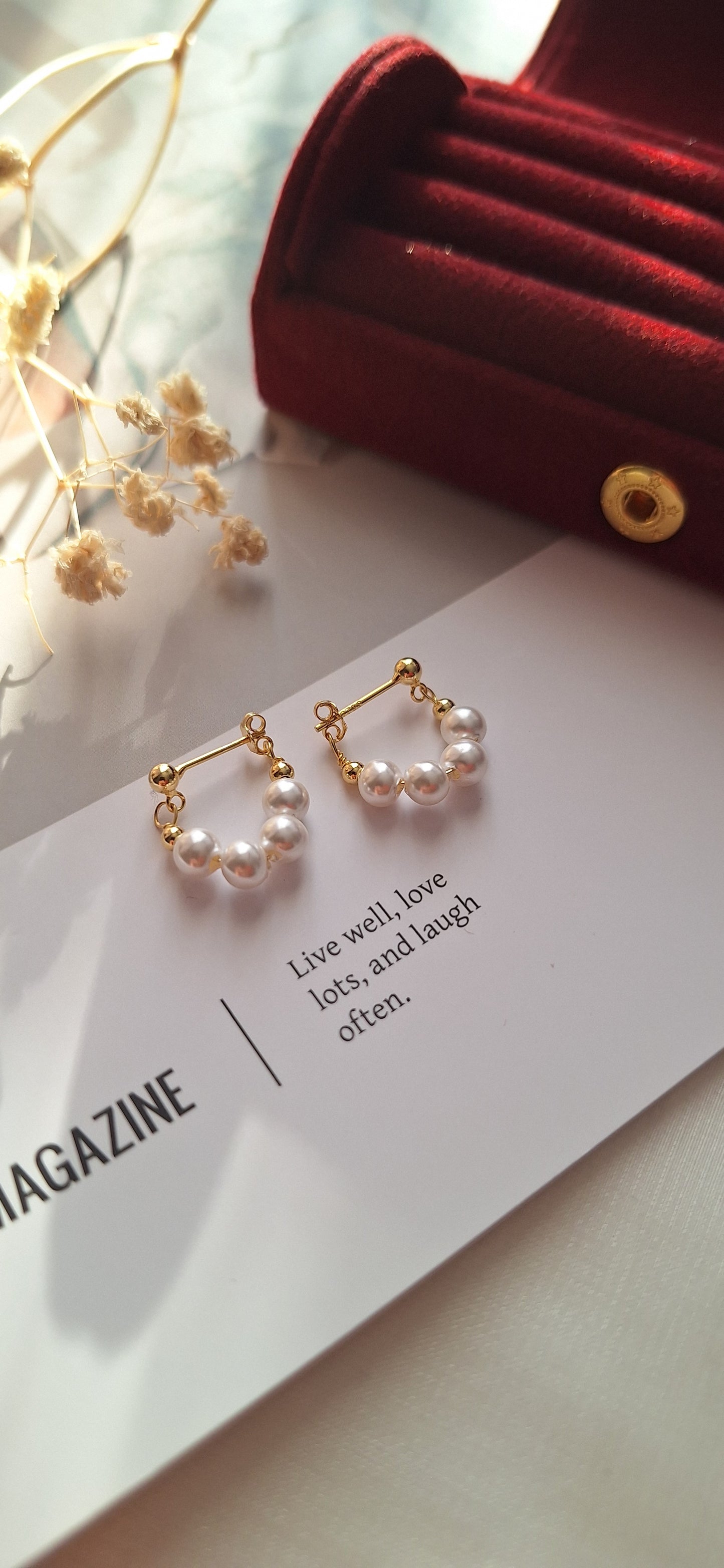 Freshwater Pearl Hoop Earrings