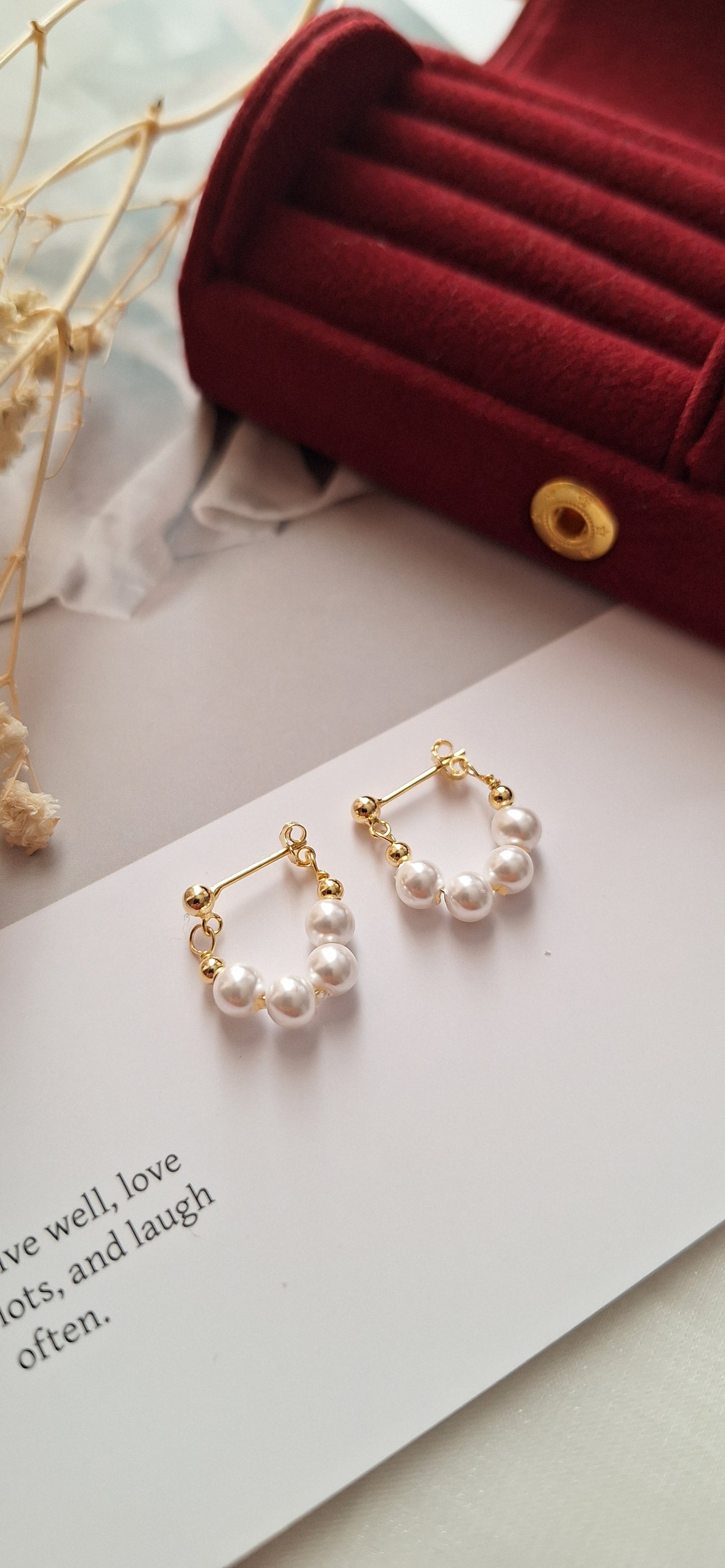 Freshwater Pearl Hoop Earrings