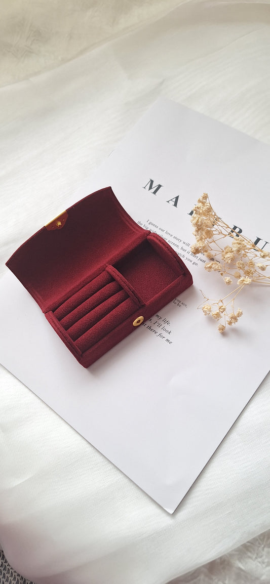 Red Mini Velvet Travel Jewellery Box