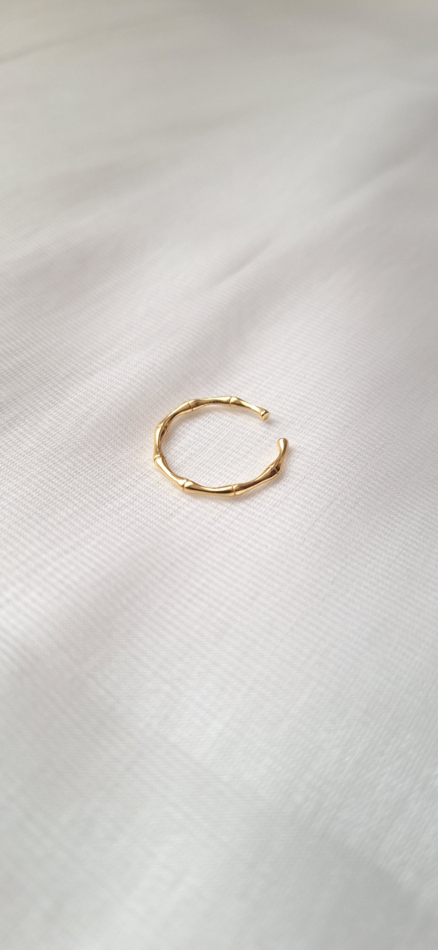 Bamboo Wavy Adjustable Ring