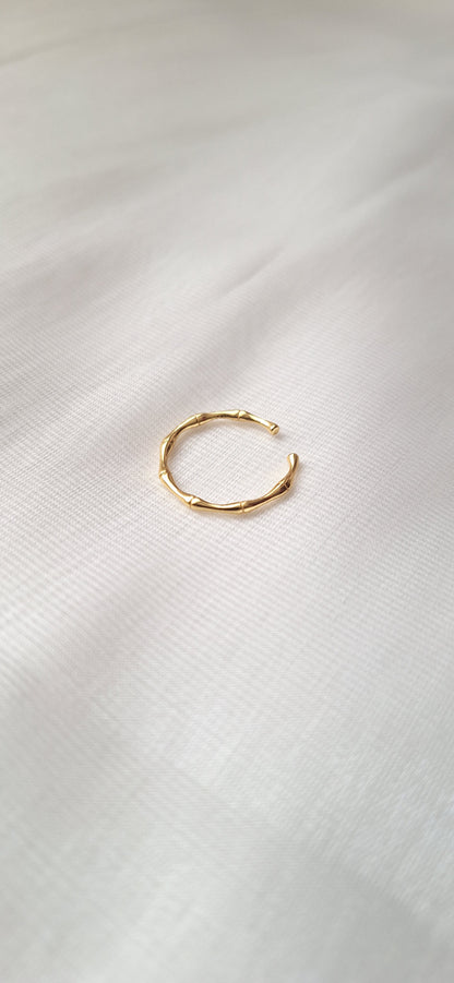 Bamboo Wavy Adjustable Ring