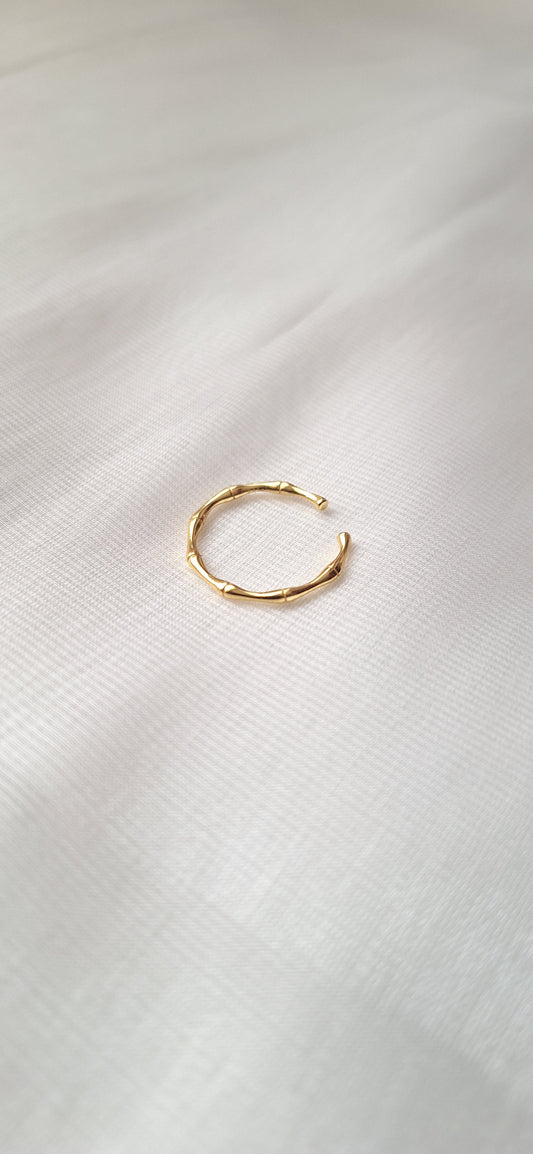 Bamboo Wavy Adjustable Ring