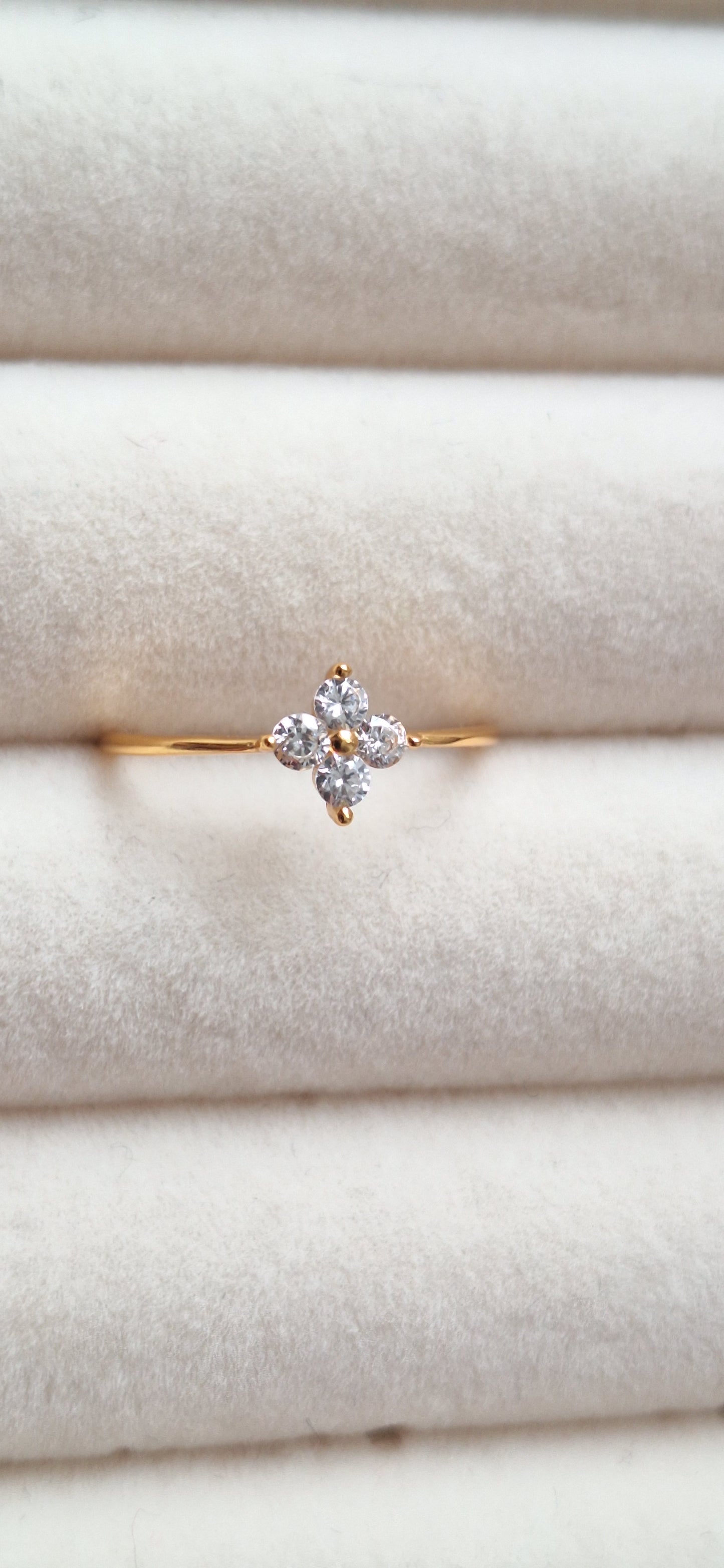 Crystal Clover Ring