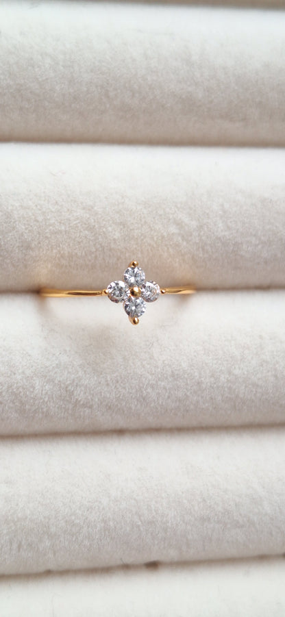 Crystal Clover Ring