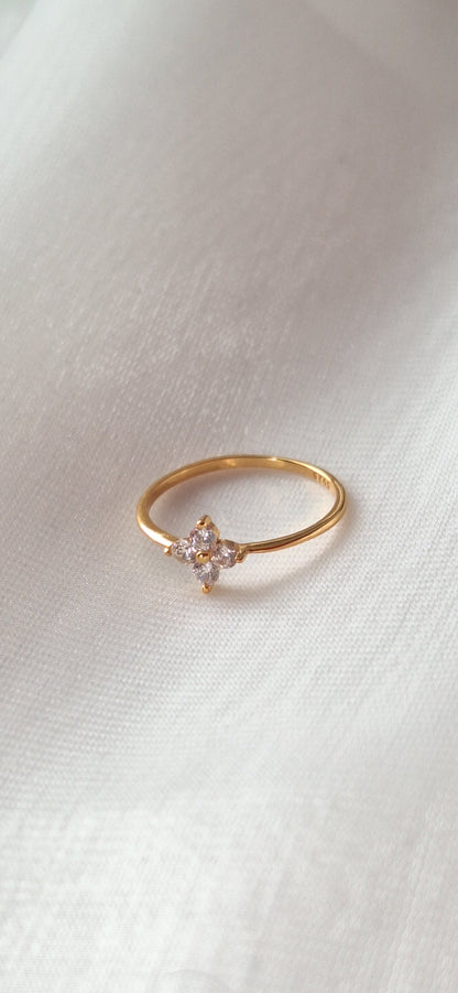 Crystal Clover Ring