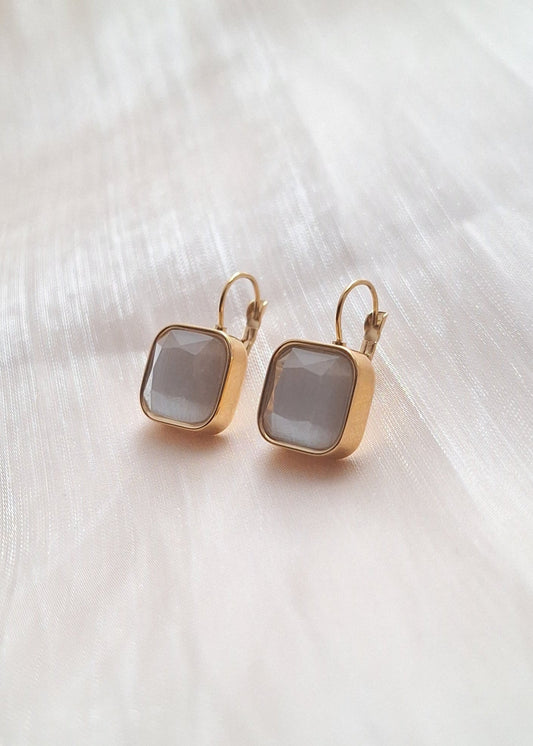 Gem Crystal Square Earrings