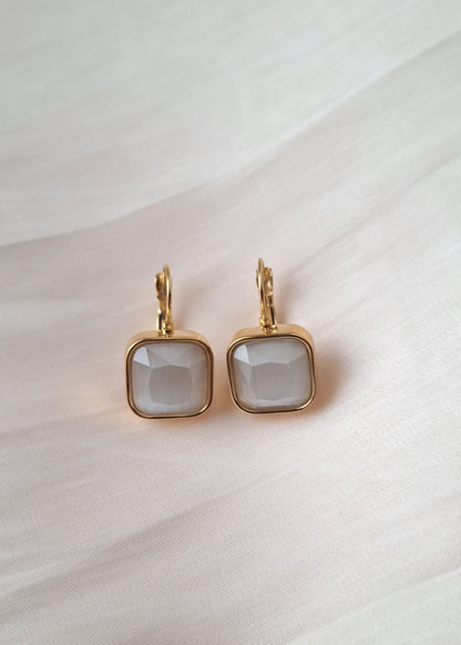 Gem Crystal Square Earrings