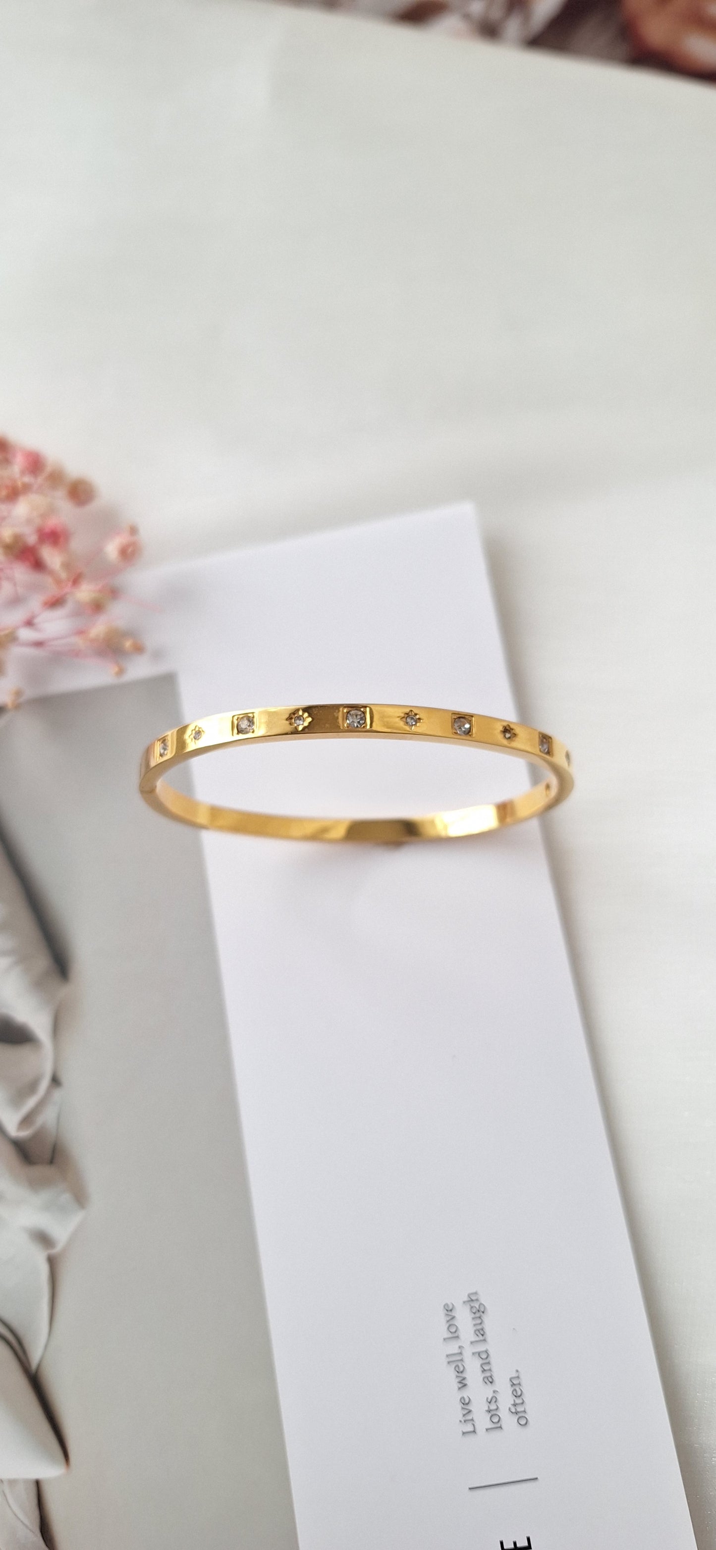 Square Star Crystal Cuff Bangle