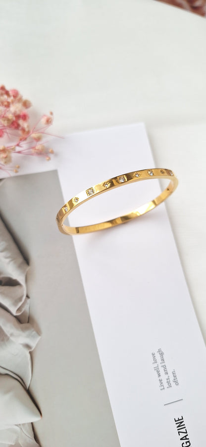 Square Star Crystal Cuff Bangle