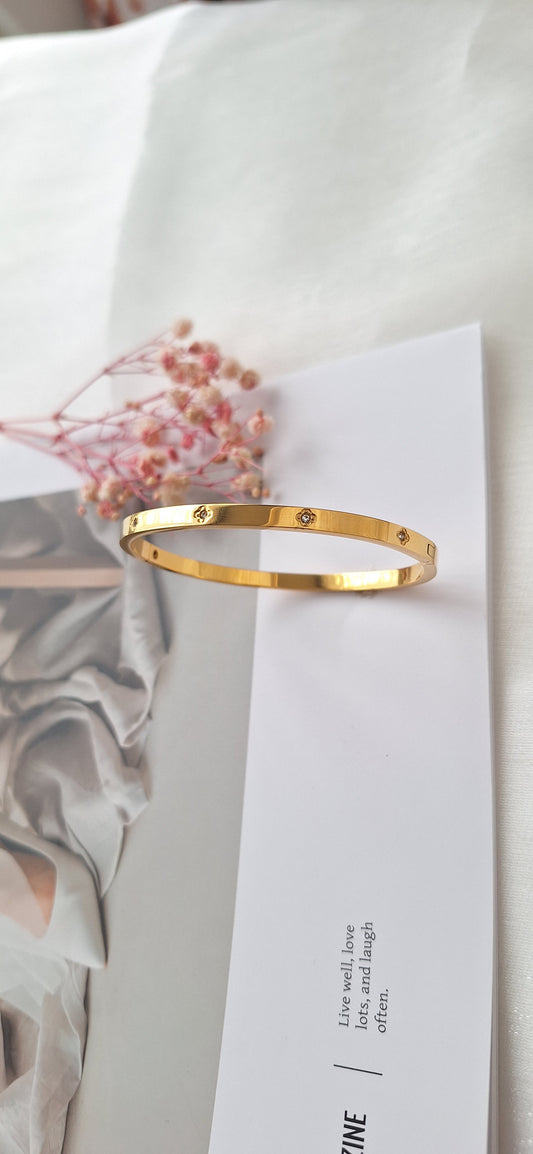 Cross Crystal Cuff Bangle