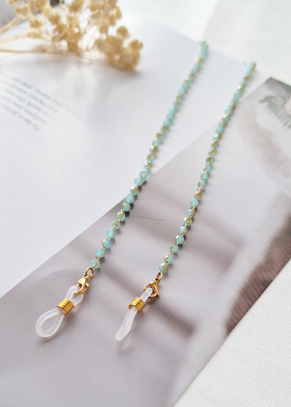 Green Gemstone Glasses Chain
