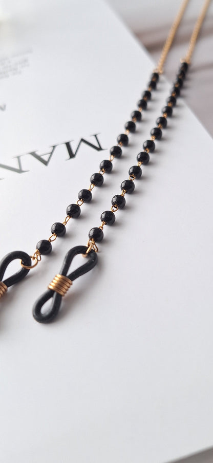 Black Beaded Glasses Chain