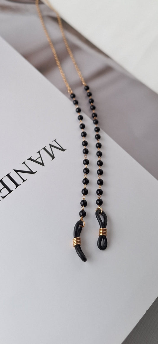 Black Beaded Glasses Chain